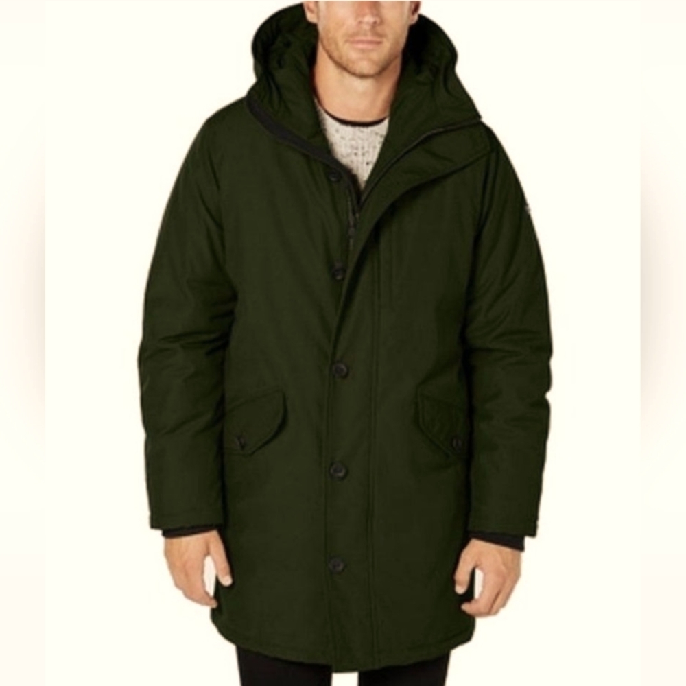 Michael Kors Mens Hooded Anorak Parka Coat. Black, size L